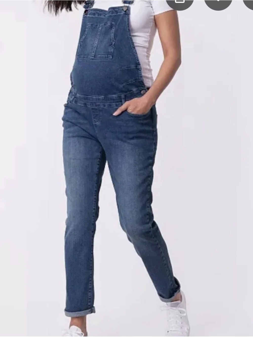 Seraphine Dark Blue Maternity Denim Overalls